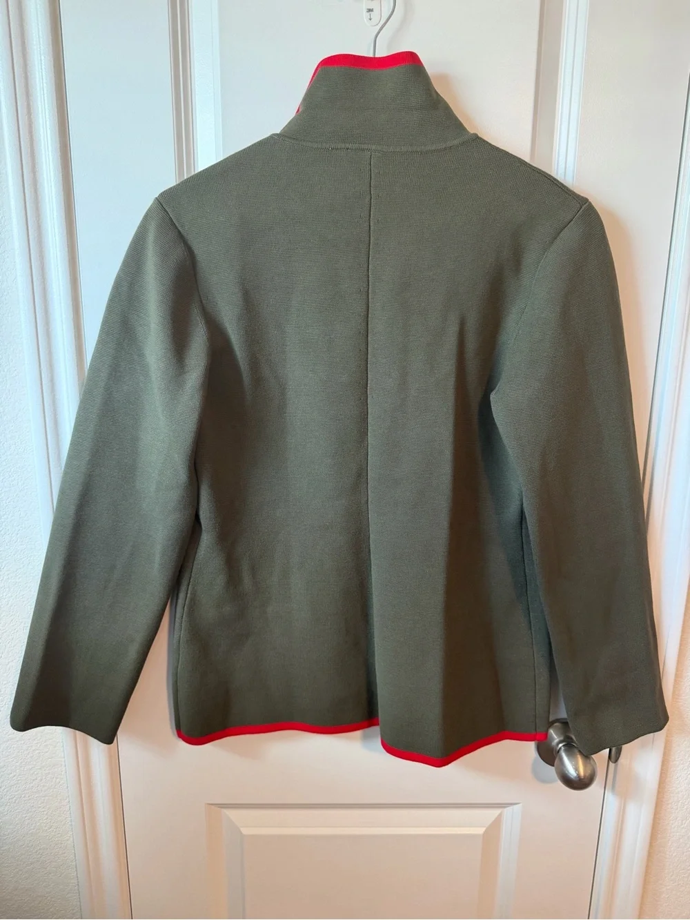 ⚡️Anthropology Dolan Military Sweater Blazer - Olive Green with Red Trim